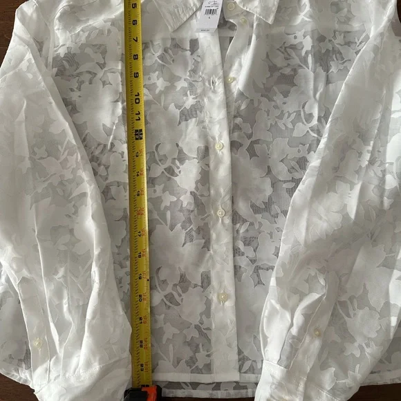 Sheer White Button-Up Blouse - Picture 2 of 5